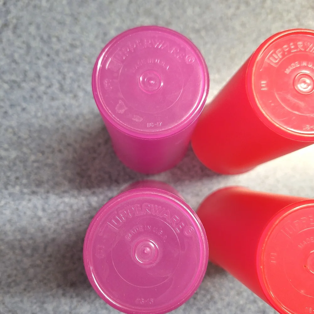 Tupperware 8oz Tumblers, Vintage, #116-18, #116-15, #116-17, Set of 4